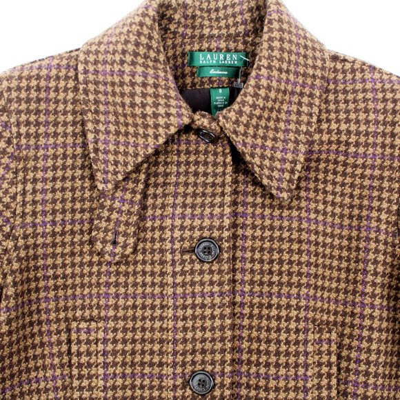 VTG Ralph Lauren LRL Hunting Jacket Plaid Tweed Houndstooth Boxy Riding Blazer - Picture 6 of 16